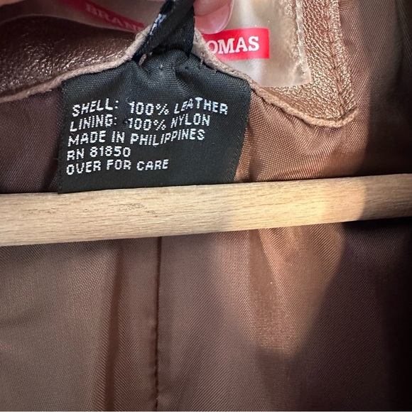 Brandon Thomas Brown Bronze Leather Coat Size Medium - Picture 7 of 8